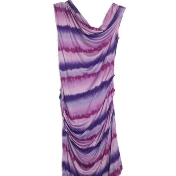 Boho Pink and Purple Tie Dye Body-Con Mini Dress - Picture 2 of 10